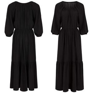 NOCTURNE NWT Tiered Ruffle Lightweight Summer Black Dress – Size 36 / Medium